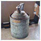 Vintage Peerless Safety Devices Metal Gas Fuel Can