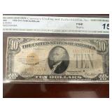 1928 $10 Gold Certificate Woods-Mellon CGA 15