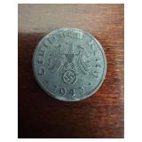1943-A German 1 Reichspfennig Swastika Coin