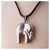 Sterling Silver 925 Elephant Pendant Necklace...