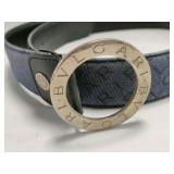 Authentic Bvlgari Mania Belt Blue Denim and...