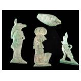 Ancient Egypt Faience Amulets Lot of 4