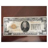 1928 $20 Gold Certificate Serial A25099717A