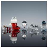 Swarovski Crystal Holiday Lot 5pc Santa...