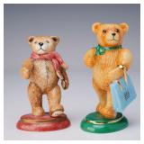 Halcyon Days Enamel Teddy Bear Figurine Duo:...