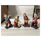 Lot of 4 Vintage Porcelain Musical Clown...