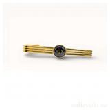 Dunhill Gold Tone Ribbed Tie Bar Black Enamel...
