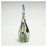 Art Glass 10' Twist Vase Polychrome Cane Swirls...