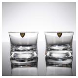 Pair Orrefors Sweden Crystal Double Old...