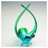 MCM Art Glass Centerpiece Antler Heart Loop...