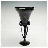 Makora Krosno Black Glass Vase Art Nouveau...
