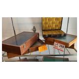 Glass top display cases-4, padded carry case