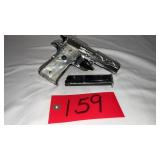 Llama 22 22 LR Crome Plated Engraved Pearl Like