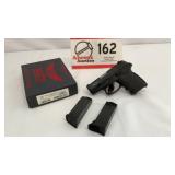 SCCY 9mm pistol, model CPX-2, w/ 2 clips