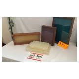 Display cases w/ glass top-3, plastic divider