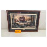 Terry Redlin print 'Homeward Bound' Christmas 1988
