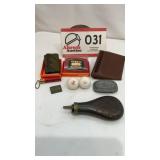 Winchester assortment & powder flask