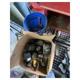 blue bucket tools, box of tools