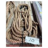40' 1' hemp rope with eye on end, 15' 1' rope