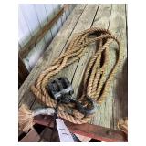 44' 1' hemp rope with block