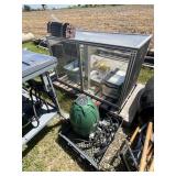 glass cabinet, group of misc