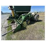 JD 1020 tractor with loader. bucket and fork