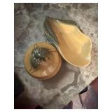 vintage Roseville Pottery candy dish or tray,