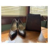 vintage purse with matching high heel shoes