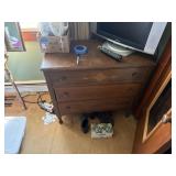 Wooden three drawer dresser