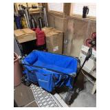 Foldable wagon with plastic wheels