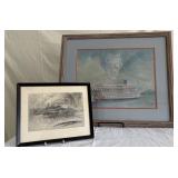 River Boat Print x2