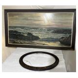 Oval Frame & Sea Scape Oil painting