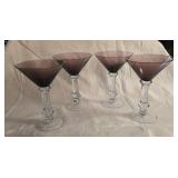 Amethyst Martini glasses-Set of 4
