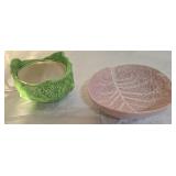 Cabbage Leaf Bowl Pink & Green