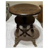 Vintage Tri Foot Piano Stool Glass Ball Feet