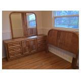 MCM Dresser and Double Bed Headboard