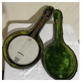 Tenor banjo Green Velvet Case