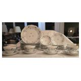 8 Settings Haviland China Blue Garland Pattern