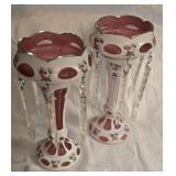 Bohemian Glass Lusters with Prisms