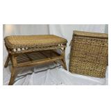 Wicker Patio Table, Wicker Hamper