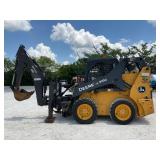 JOHN DEERE 318 SKID STEER WITH PALADIN BRADCO 490 BACKHOE