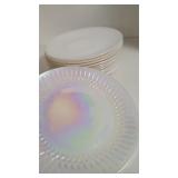 12 Federal Glass Moonglow Iridescent Dinner Plates