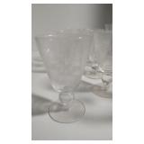 Etched Glass Stem Glasses