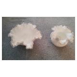 Pair of Fenton Silver Crest Bowls