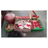 Christmas Lot-Ornaments, Containers, Lights, etc.