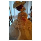 Vintage Hoop Skirt Doll on Stand