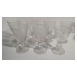 7 Etched Glass Small Stem Glasses