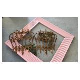 Large Pink Frame & Pair of 1970s Burwood Wall...