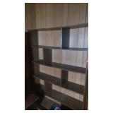 Vtg Offset Divided Shelves Bookcase