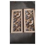 Pair of MCM Bird Theme Wall Plaques